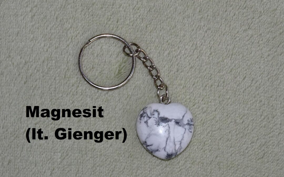 Heilstein-HERZ-Schlüsselanhänger – Magnesit