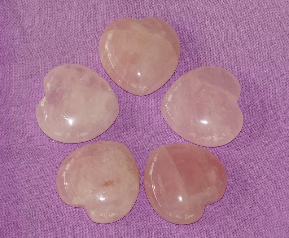 Rosenquarz-Herz mittelgroß/dick