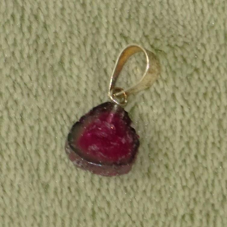 Wassermelonenturmalin-Anhänger Nr. 3 – Bild 2