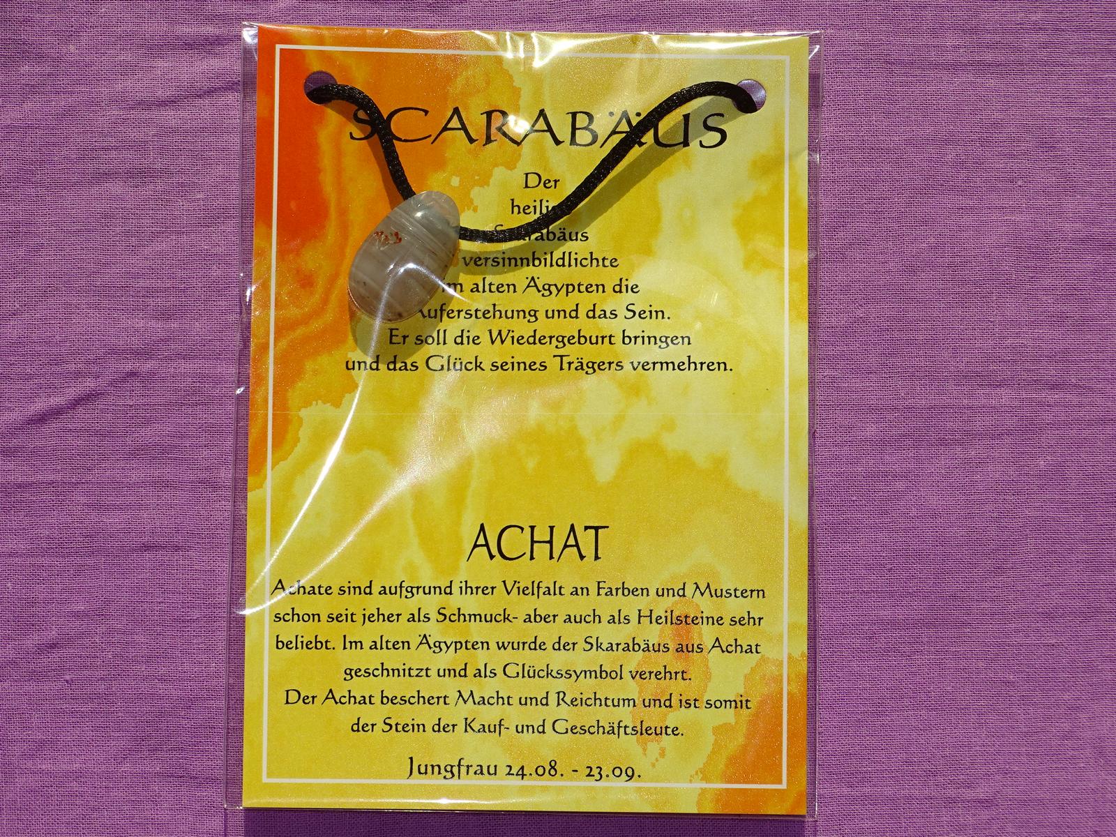 Scarabäus gebohrt mit Band – Achat – Bild 2