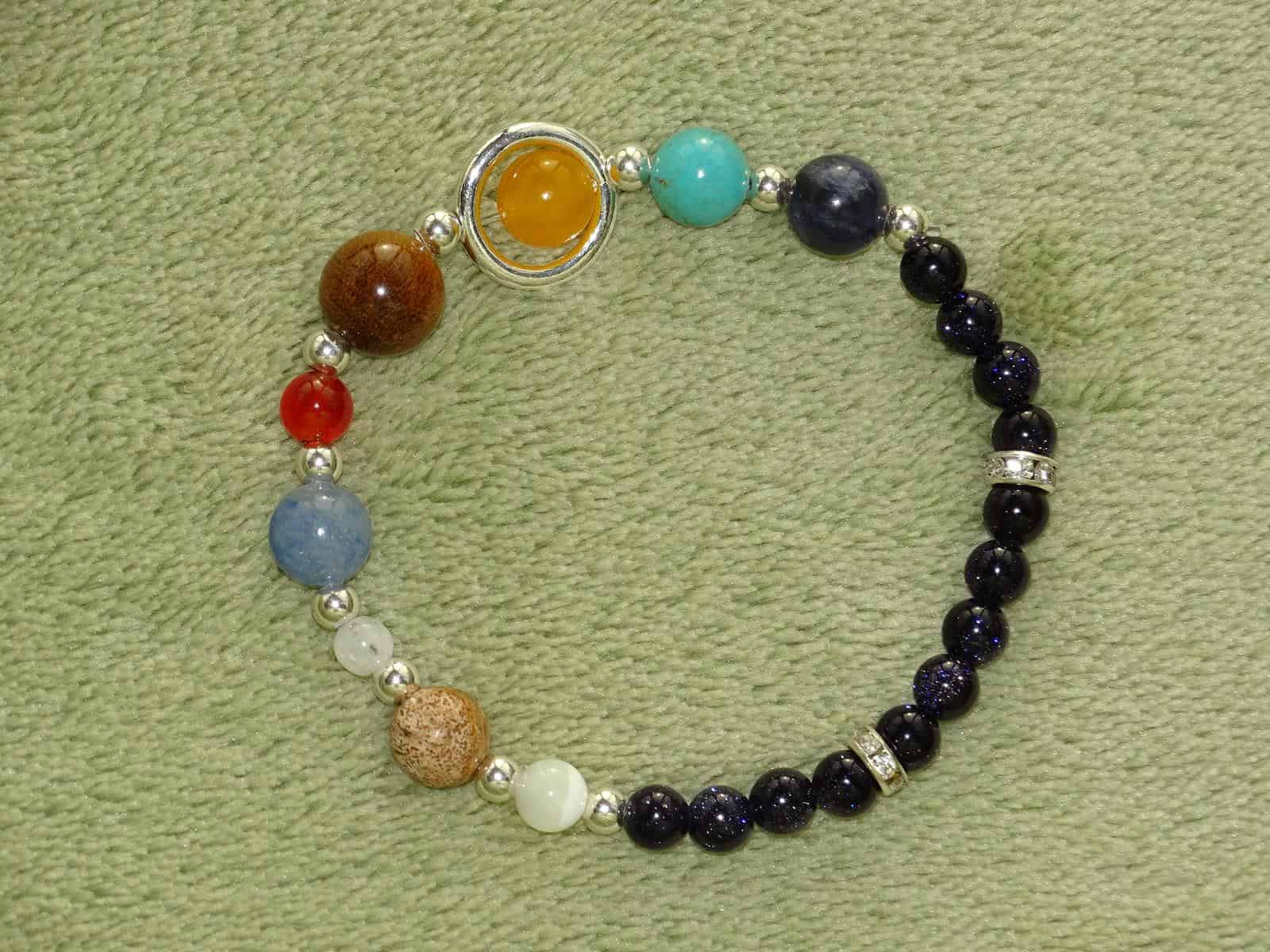 Armband Sonnensystem (Saturnring Farbe Silber)