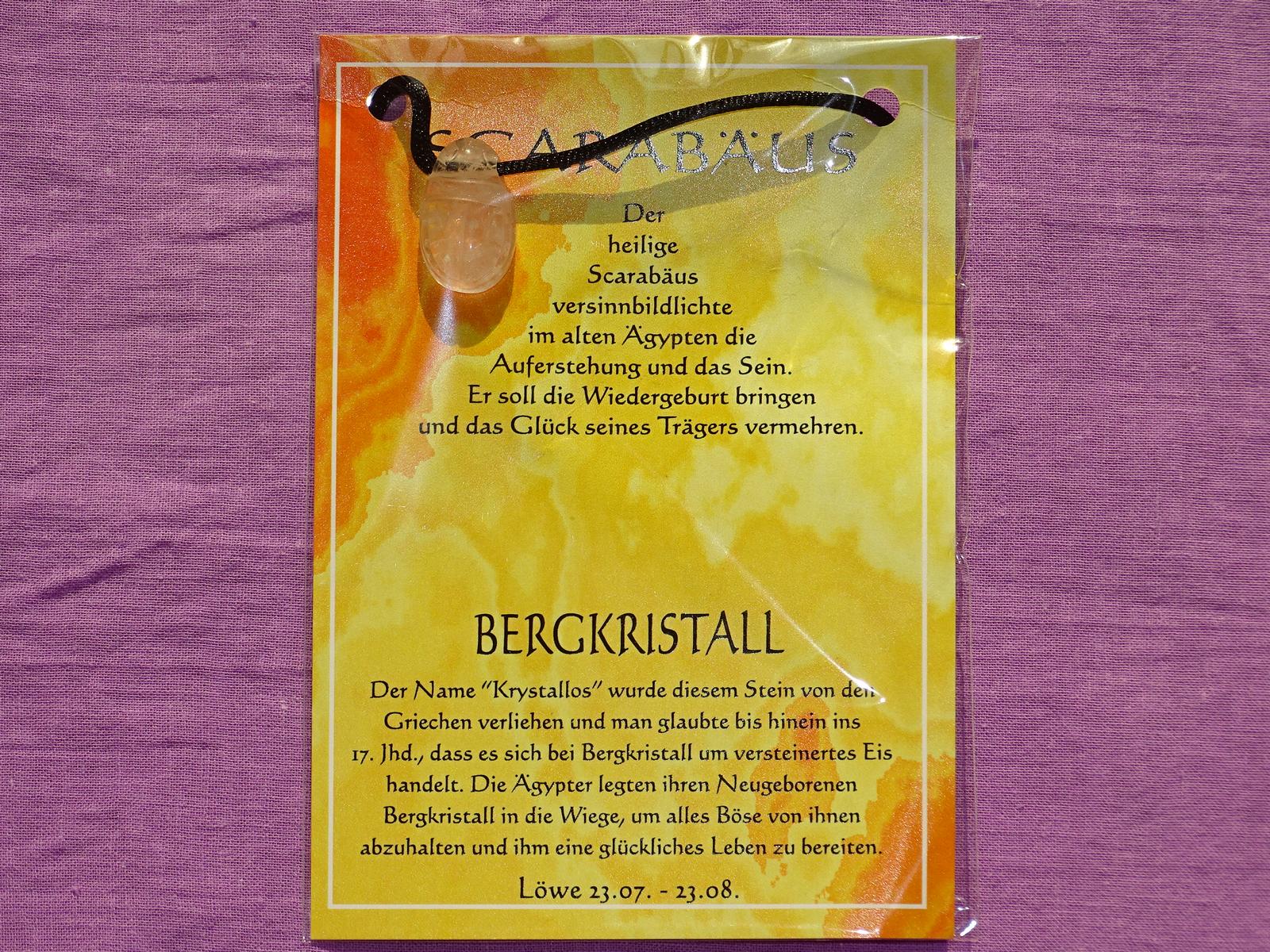 Scarabäus gebohrt mit Band – Bergkristall – Bild 2