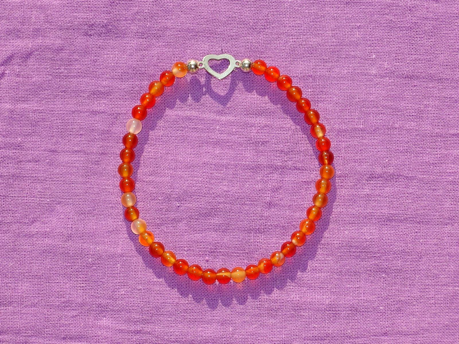 Carneol-Armband mit Herz