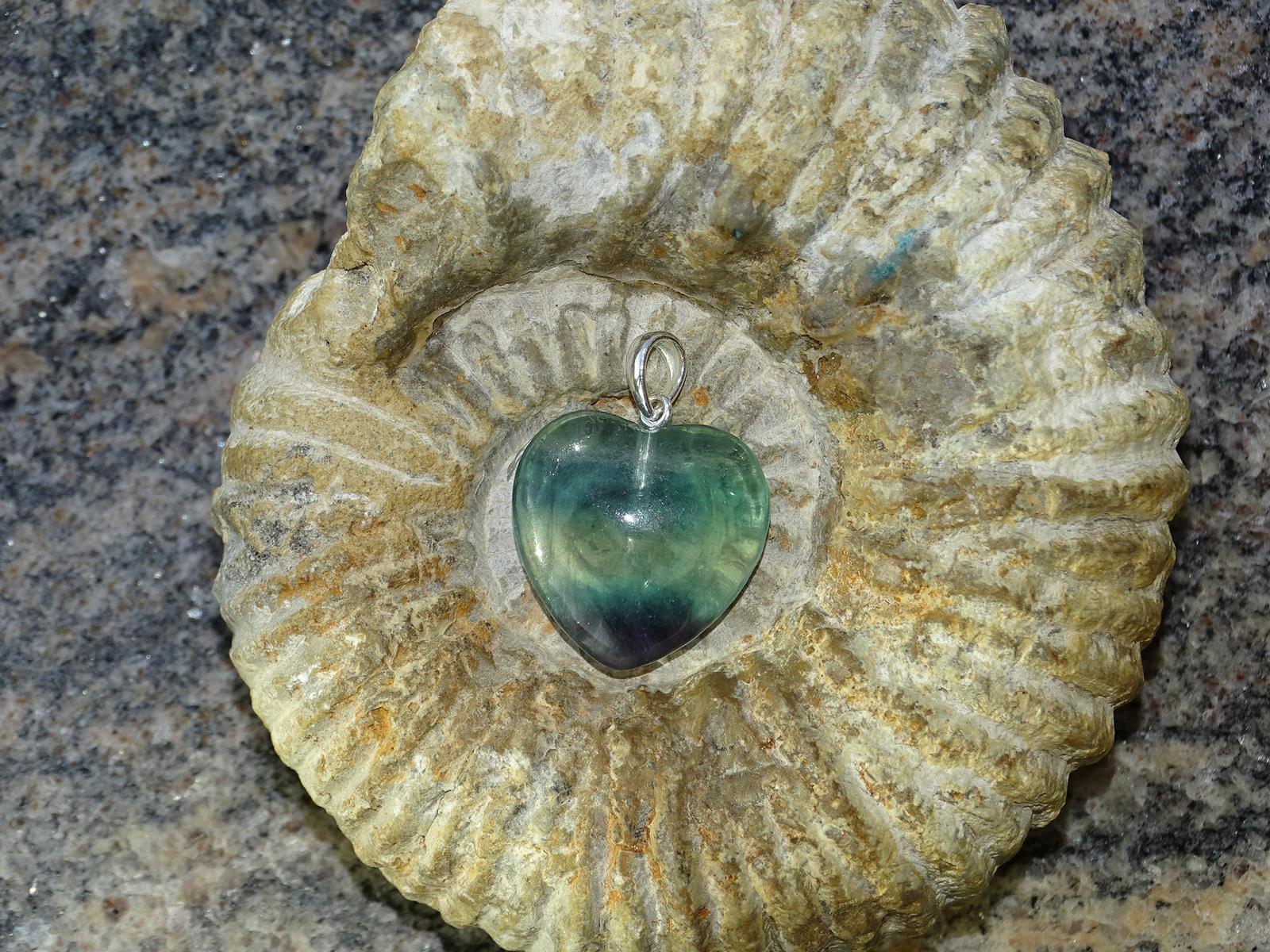 Herz-Anhänger Fluorit