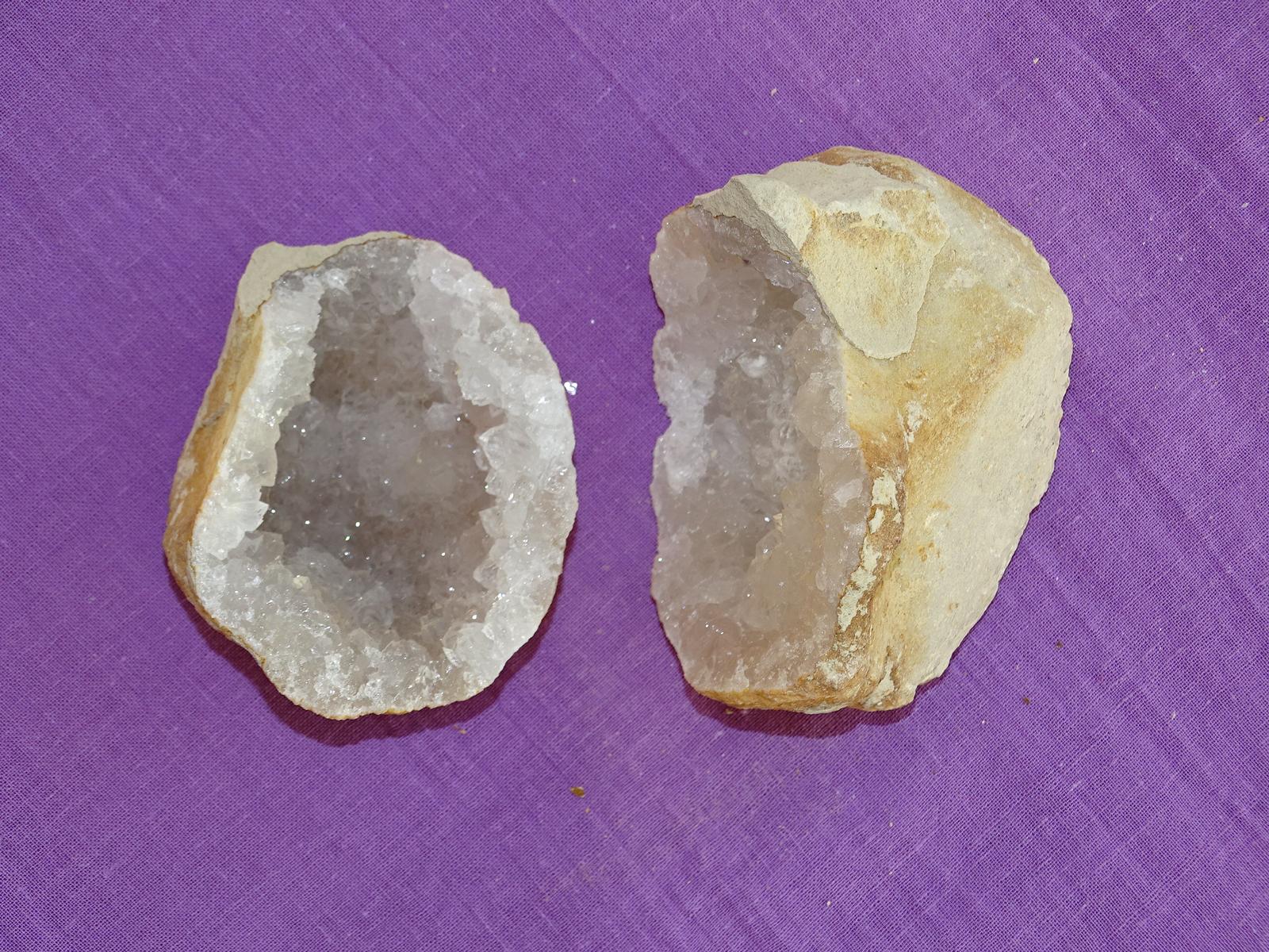 Quarz-Geoden-Paar = Glücksgeoden (Nr. 1)