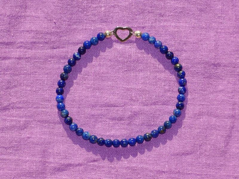 Lapislazuli-Armband mit Herz