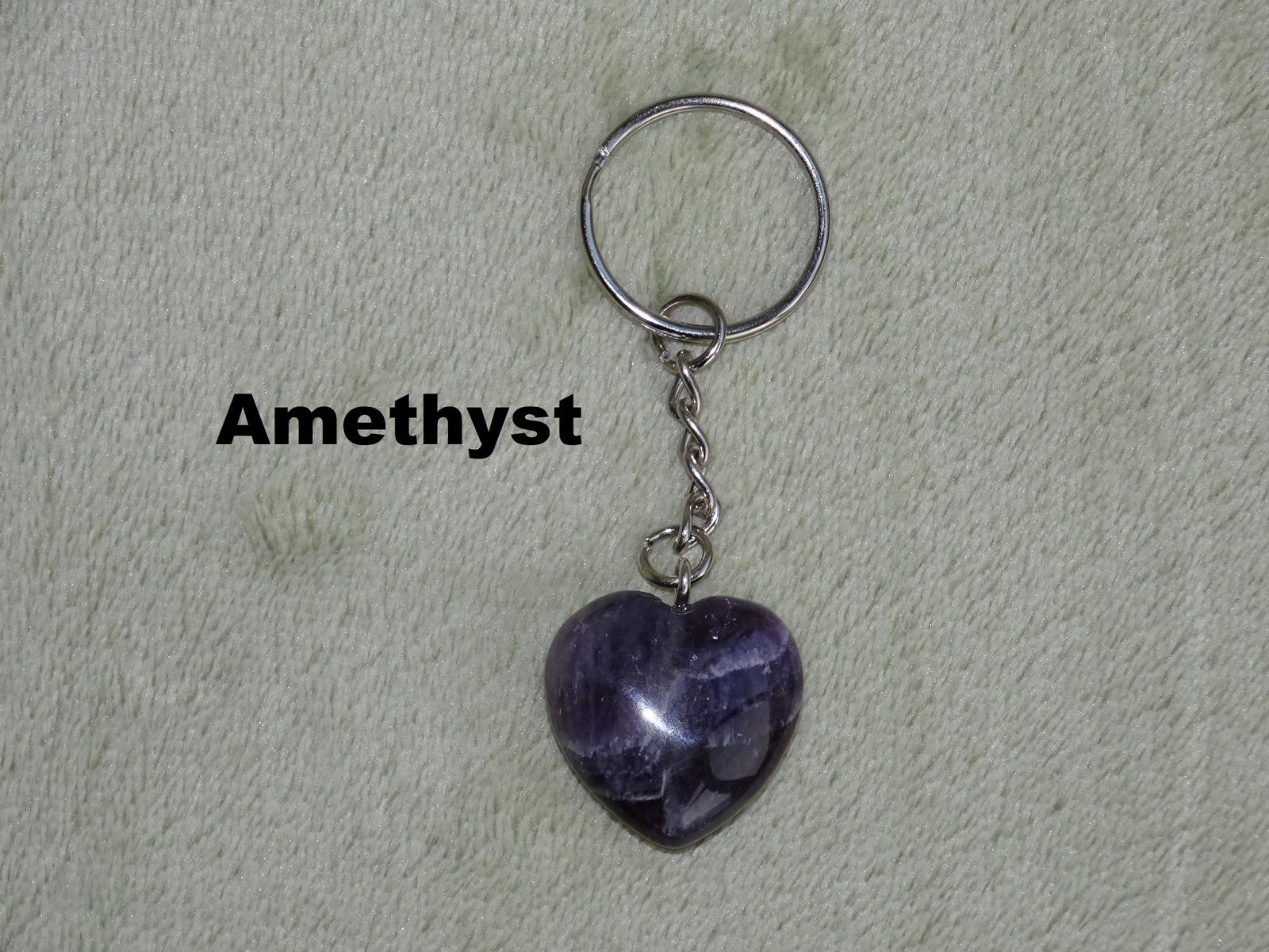 Heilstein-HERZ-Schlüsselanhänger - Amethyst – Bild 4