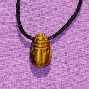 Scarabäus gebohrt mit Band – Tigerauge