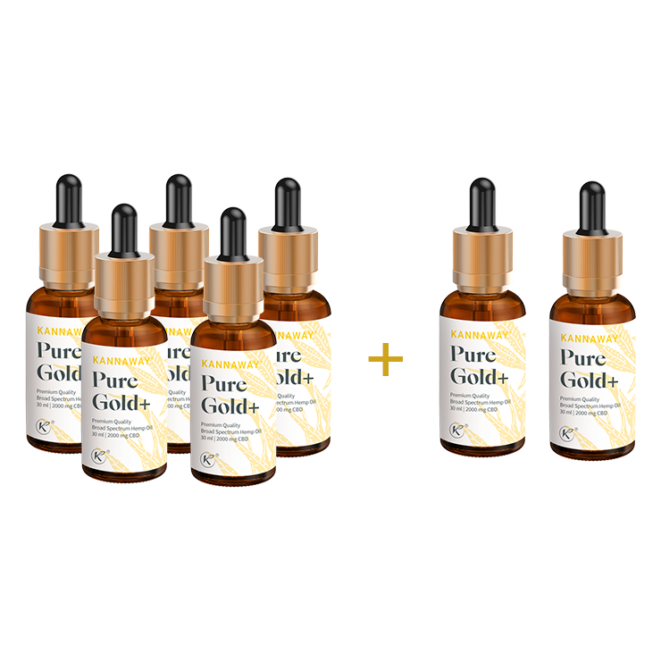 Pure Gold+ 2000mg - 30ml Bulk Pack (5+2 Free), Fa. Kannaway