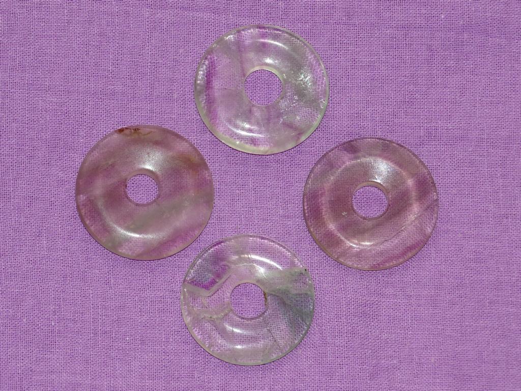 Fluorit-Donut grün/violett - Regenbogenfluorit Ø 30 mm