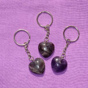 Heilstein-HERZ-Schlüsselanhänger - Amethyst