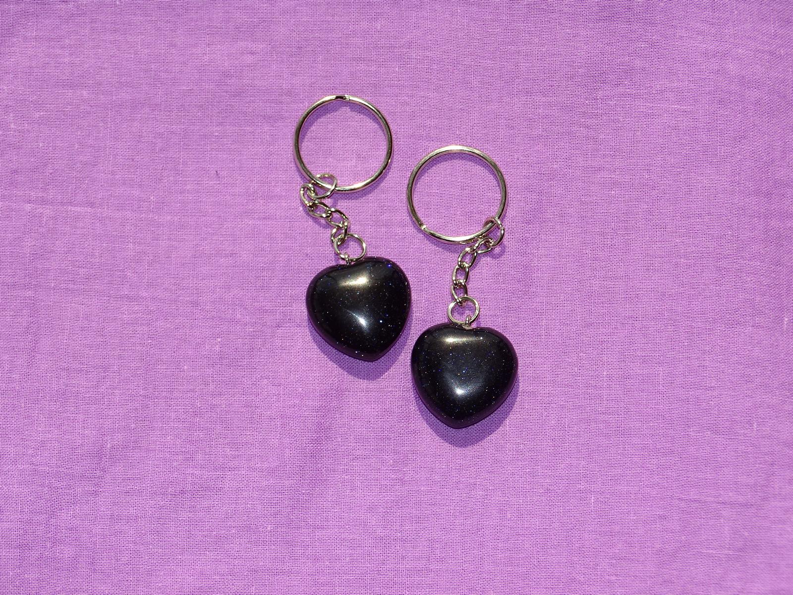 Heilstein-HERZ-Schlüsselanhänger - Blaufluss