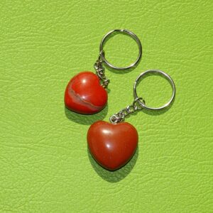 Heilstein-HERZ-Schlüsselanhänger - Jaspis rot