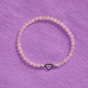 Rosenquarz-Armband mit Herz