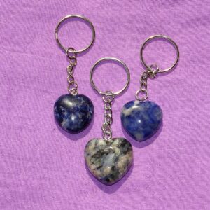 Heilstein-HERZ-Schlüsselanhänger - Sodalith