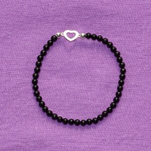 Turmalin-Armband mit Herz (schwarzer Turmalin)