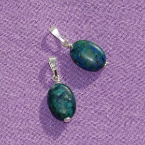 Azurit-Malachit-Anhänger (Tropfenform)