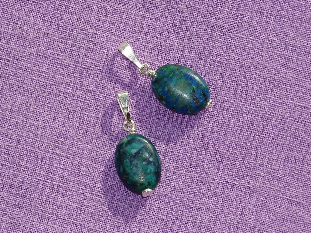 Azurit-Malachit-Anhänger (Tropfenform)