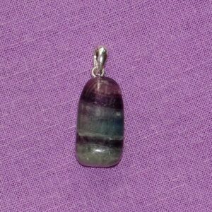 Fluorit-Anhänger grün/violett - Regenbogenfluorit Nr. 6