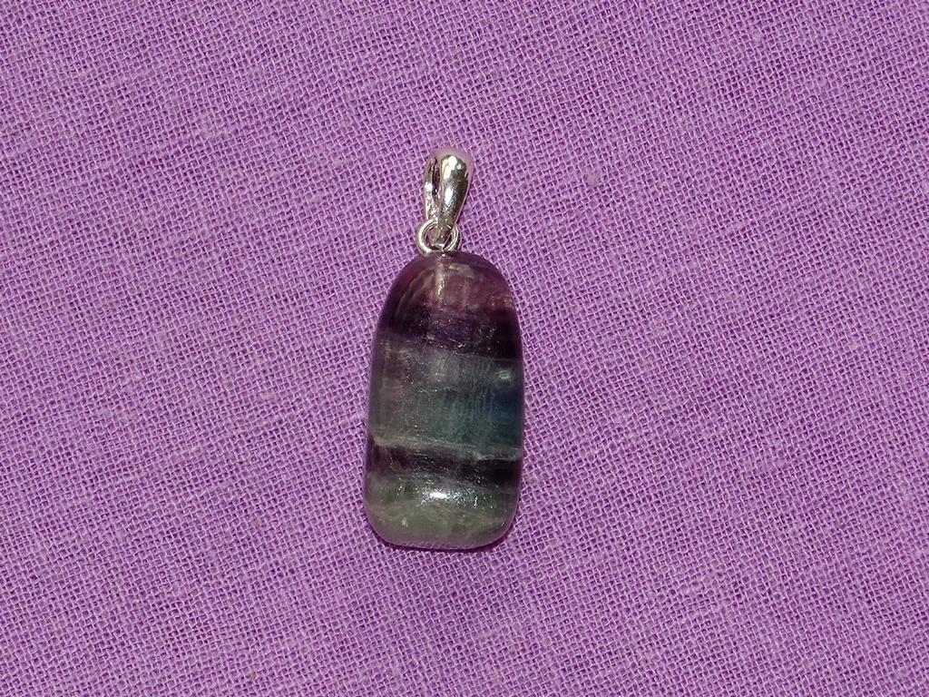 Fluorit-Anhänger grün/violett - Regenbogenfluorit Nr. 6