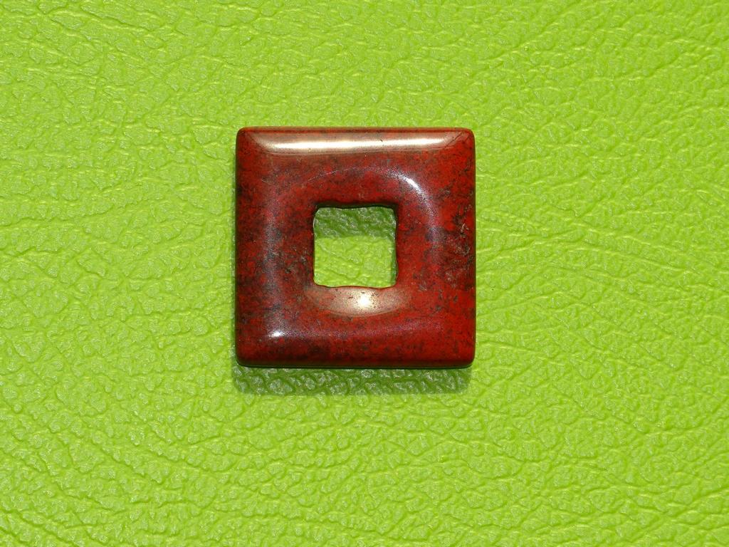 Jaspis-Donut rot, quadratisch