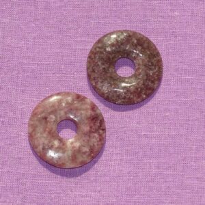 Lepidolith-Donut weinrot Ø 30 mm