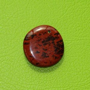 Mahagoniobsidian-Flachstein gebohrt Nr. 1