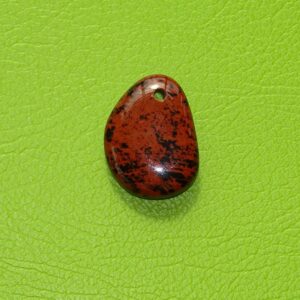 Mahagoniobsidian-Flachstein gebohrt Nr. 3