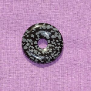 Schneeflockenobsidian-Donut Ø 30 mm
