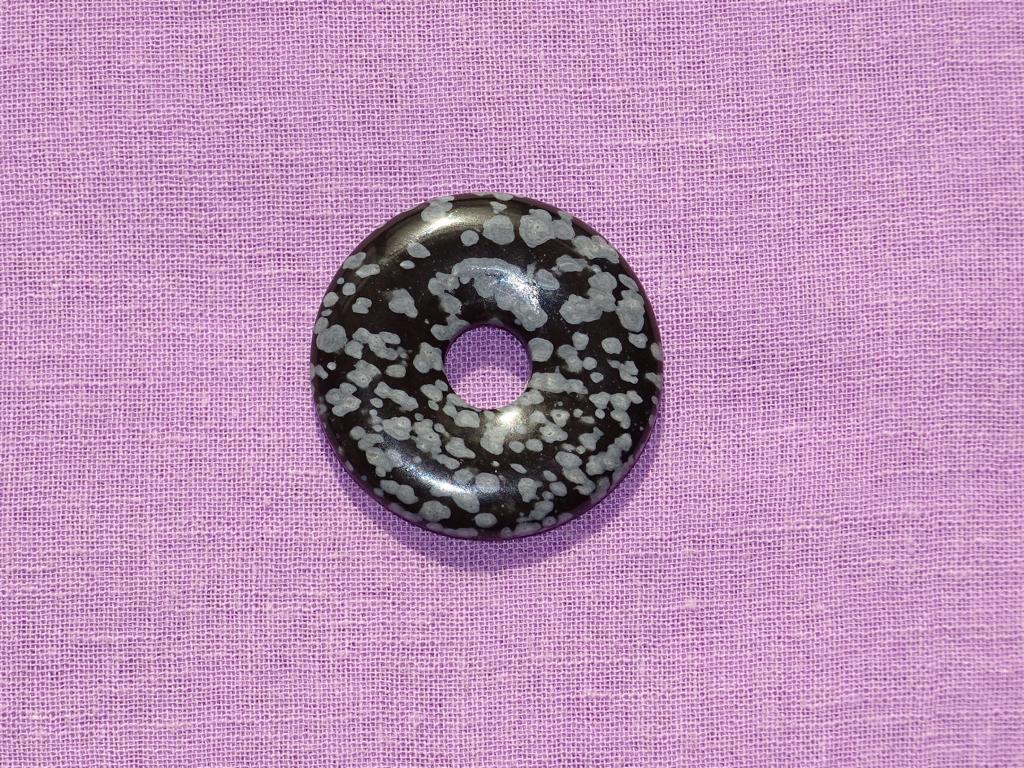 Schneeflockenobsidian-Donut Ø 30 mm