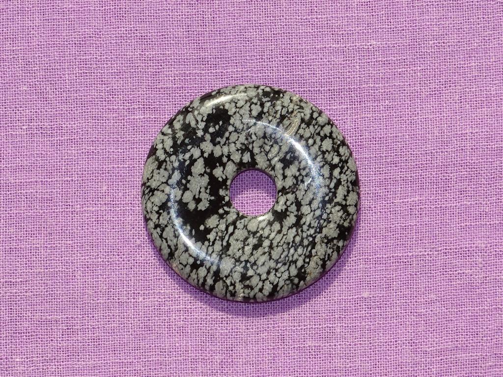 Schneeflockenobsidian-Donut Ø 35 mm