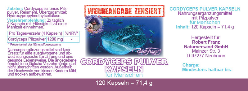 Cordyceps-Pulver, Kapseln, Robert Franz – Bild 2