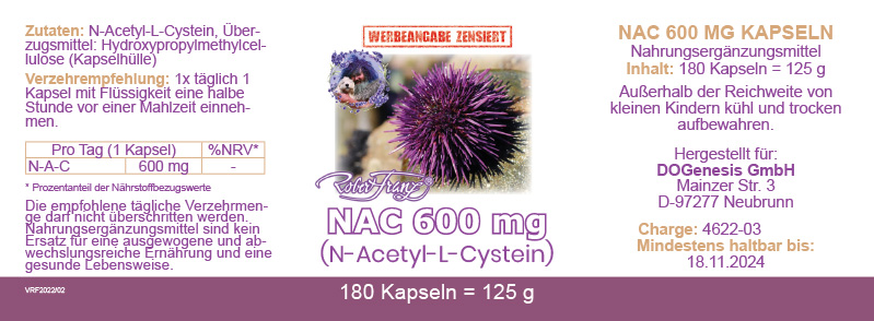 NAC 600 mg (N-Acetyl-L-Cystein) Kapseln, Robert Franz – Bild 2