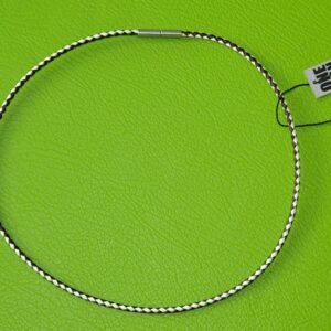 Lederband schwarz/weiß 45 cm, Dicke 2 mm