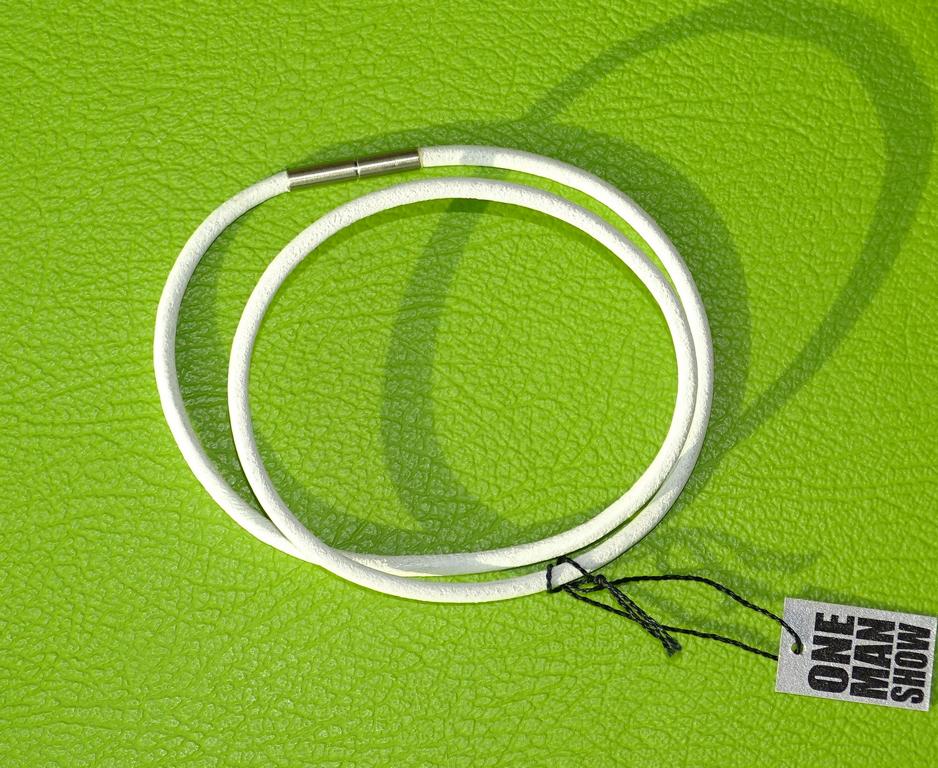 Lederband weiß 45 cm, Dicke 3 mm