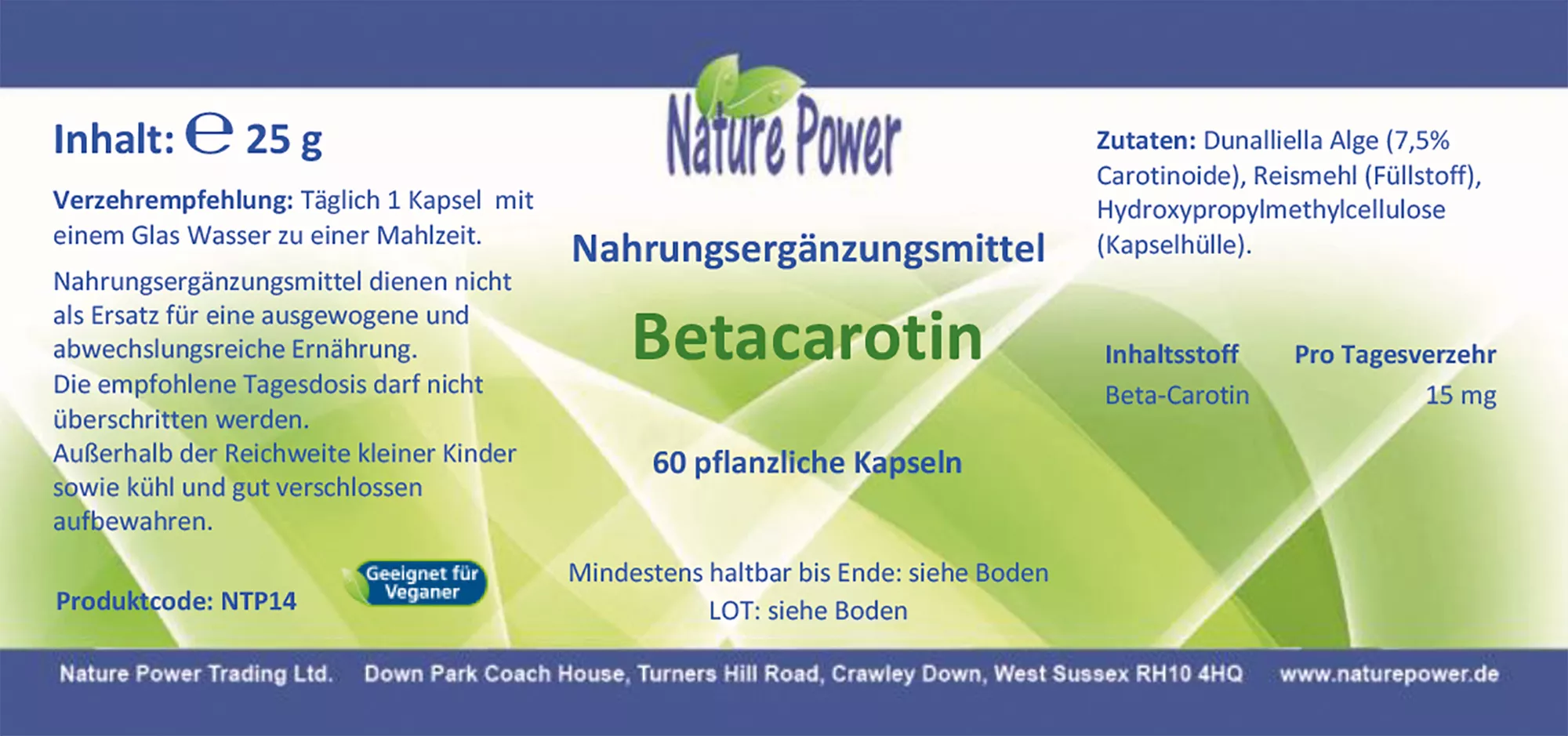Betacarotin, Fa. Nature Power – Bild 2
