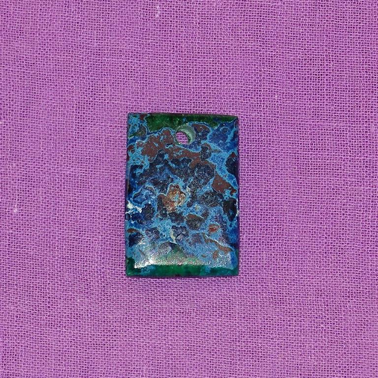 Azurit-Malachit-Anhänger Nr. 3 (gebohrt)