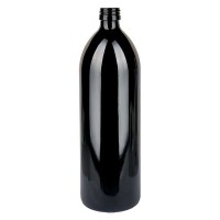Wasserflasche Violettglas mit Schraubverschluss 1000 ml rund